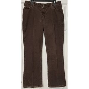 Vintage LL Bean Pants Womens 12 Reg Brown Corduroy‎ Favorite Fit Straight